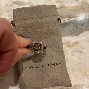 DAVID YURMAN
Sterling Silver Diamond Smoky Quartz 7mm Petite Albion Ring